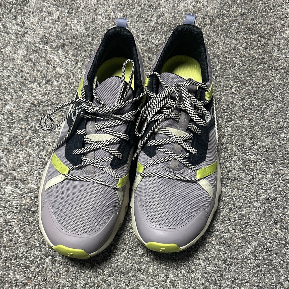 Light Gray and Lime Women's Athletic Sneakers